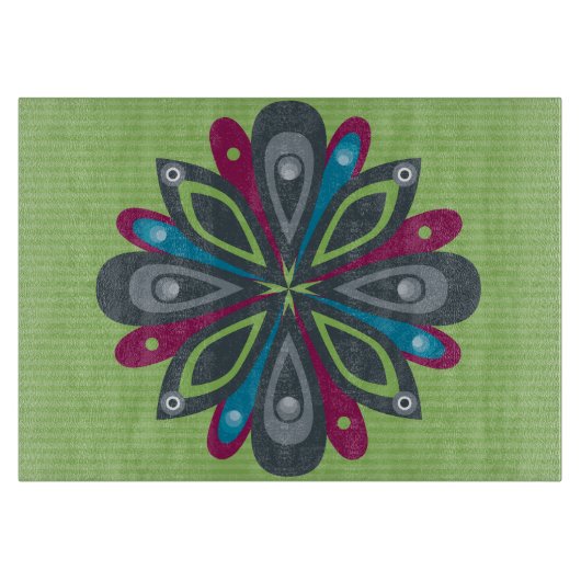 ガラスまな板は緑を破烈させました カッティングボード (正面)