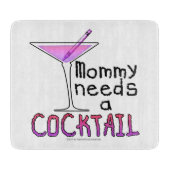ガラスまな板-お母さんはカクテルを必要とします! カッティングボード (正面)
