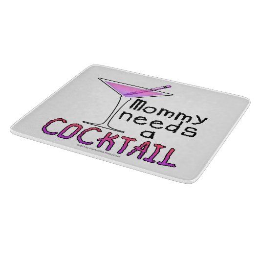 ガラスまな板-お母さんはカクテルを必要とします! カッティングボード (角)