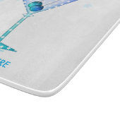 ガラスまな板、マルティーニの青いデザイン カッティングボード (角)