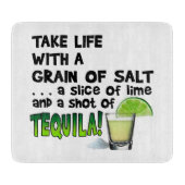 ガラスまな板-生命、ライム、塩、テキーラ! カッティングボード (正面)