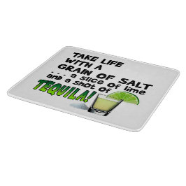 ガラスまな板-生命、ライム、塩、テキーラ! カッティングボード