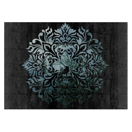 ガラスまな板- 「着席のRaven カッティングボード (正面)