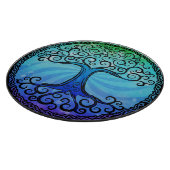 ガラスまな板- 「Lifeのケルト族の木 カッティングボード (角)