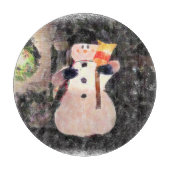 ガラスまな板、"SNOW MAN氏" カッティングボード (正面)