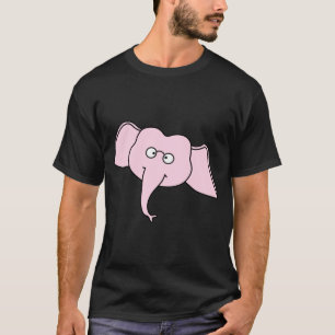 ガラスを持つピンク象。 漫画 Tシャツ