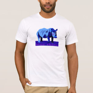ガラスを持つ青いサイ Tシャツ