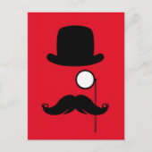 ガラスを持つ髭の口ひげのStacheの人 ポストカード (正面)