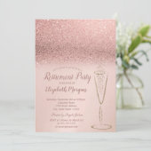 ガラスエレガントバラ金ゴールドグリッター《写真》ぼけ味退職 招待状 (スタンド正面)