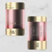 ガラスエレガント光学及びモノグラム付き金ゴールドボックス 名刺 (正面/裏面)