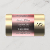 ガラスエレガント光学及びモノグラム付き金ゴールドボックス 名刺 (裏面)