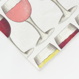 ガラスオブレッドホワイトロゼグラスワイナリーワイン恋人 フリースブランケット