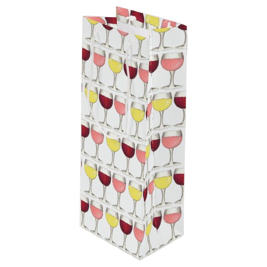 ガラスオブレッドホワイトロゼグラスワイナリーワイン恋人 ワインギフトバッグ (正面アングル)