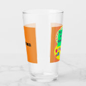 ガラスオレンジ色の緑のテーマでウェルカムホームメッセージ タンブラーグラス (右)