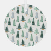 ガラスオーナメントラウンド – クリスマスツリーパターン ガラスオーナメント (裏面)
