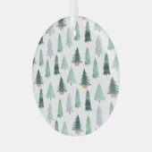 ガラスオーナメントラウンド – クリスマスツリーパターン ガラスオーナメント (正面左)