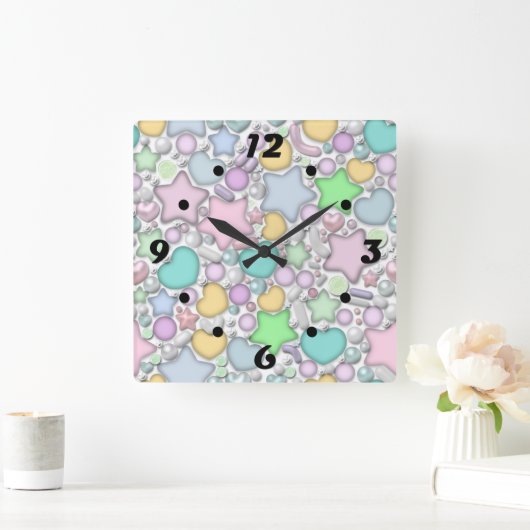 ガラスオーナメント スクエア壁時計 (ホーム)