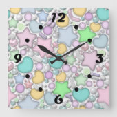 ガラスオーナメント スクエア壁時計 (正面)