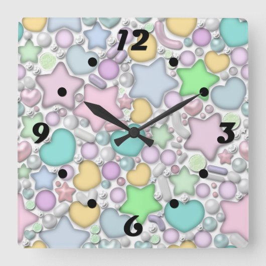 ガラスオーナメント スクエア壁時計 (正面)