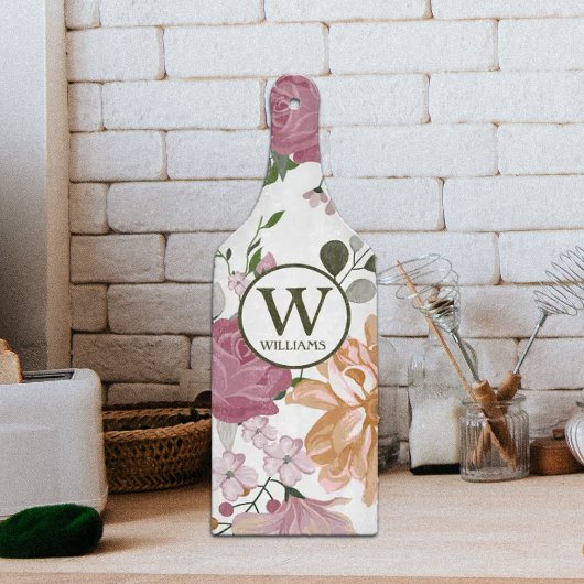 ガラスカスタム製ファミリー水彩花 カッティングボード