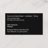ガラスカッコいい車の修理サービス 名刺 (裏面)