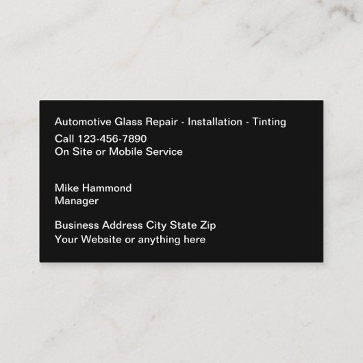 ガラスカッコいい車の修理サービス 名刺 (裏面)