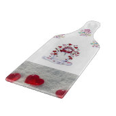 ガラスカッティングボードバレンタインデー雪だるま カッティングボード (角)