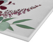 ガラスカットラベンダーハイビスカスオンホワイト カッティングボード (角)