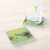 ガラスカラフルコースターの野生の動物の素晴らし追跡 ガラスコースター (アングル)