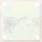 ガラスカラフルコースターの野生の動物の素晴らし追跡 ガラスコースター (裏面)