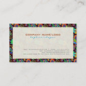 ガラスカラフルビーズルックレトロフローラデザイン2 名刺 (裏面)