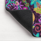 ガラスカラフルビーズルックレトロフローラデザイン マウスパッド (コーナー)