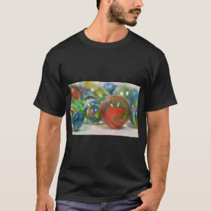 ガラスカラフルビー玉アート Tシャツ