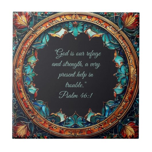 ガラスカラフルフェイクのカスタマイズ可能な聖句 タイル (正面)