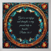 ガラスカラフルフェイクのカスタマイズ可能な聖句 ポスター (正面)