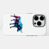 ガラスカラフルブルデジタルアート鮮やか- Neon 3D Case-Mate iPhoneケース (裏面 (横))