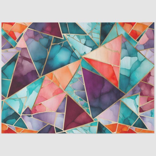 ガラスカラフルモザイクアートティッシュペーパー 薄葉紙 (正面)