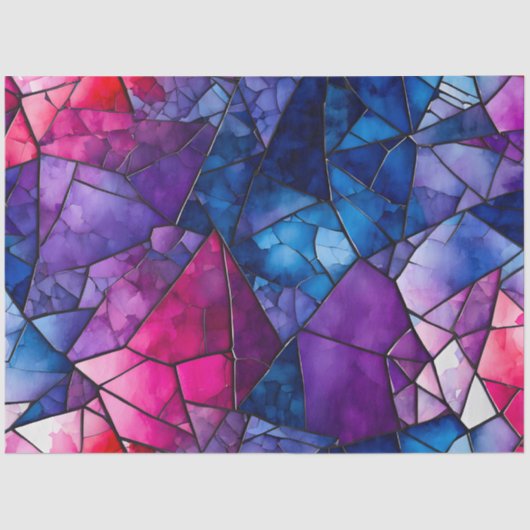 ガラスカラフルモザイクアートティッシュペーパー 薄葉紙 (正面)