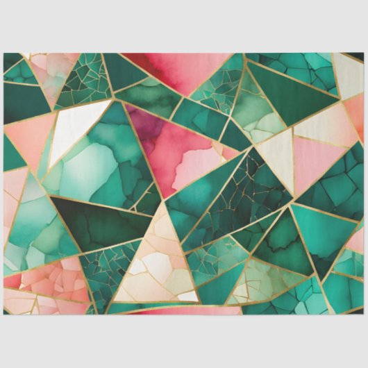 ガラスカラフルモザイクアートティッシュペーパー 薄葉紙 (正面)