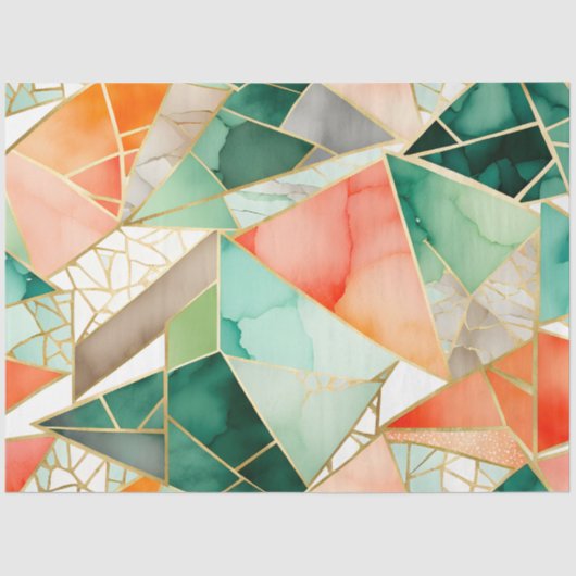 ガラスカラフルモザイクアートティッシュペーパー 薄葉紙 (正面)