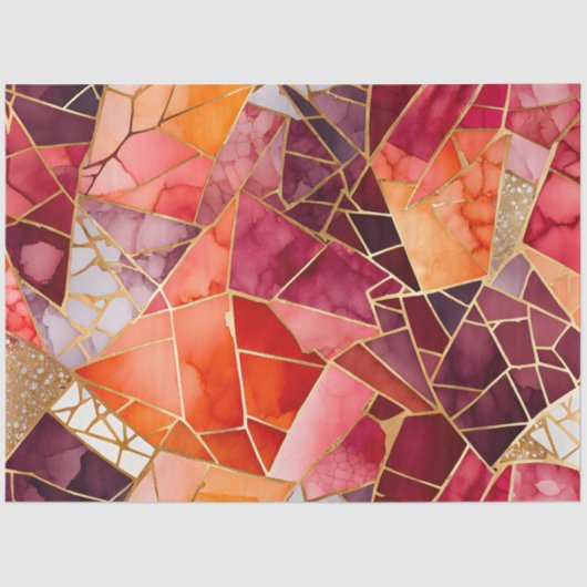 ガラスカラフルモザイクアートティッシュペーパー 薄葉紙 (正面)