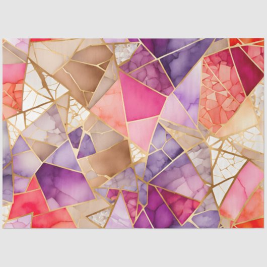 ガラスカラフルモザイクアートティッシュペーパー 薄葉紙 (正面)