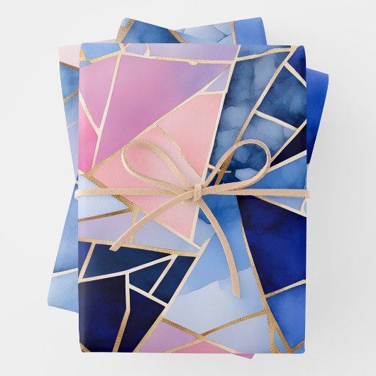 ガラスカラフルモザイクアートラッピング紙シート ラッピングペーパーシート