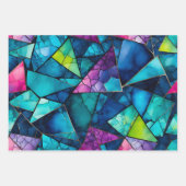 ガラスカラフルモザイクアートラッピング紙シート ラッピングペーパーシート (正面)