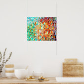 ガラスカラフル写真の水滴のマクロ ポスター (キッチン)