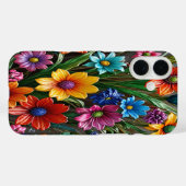 ガラスカラフル花#1 - iPhone 16ケース Case-Mate iPhoneケース (裏面 (横))