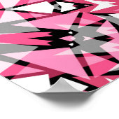 ガラスガラスの丸曼荼羅の模様スタイルmosai ポスター (角)