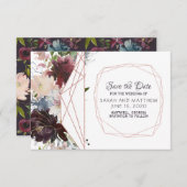 ガラスガーデン幾何学的な結婚式の日付を保存 セーブザデート (正面/裏面)