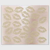 ガラスキスリップメイクアップ赤面シャンパンピンク ラッピングペーパー (フラット)