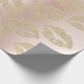 ガラスキスリップメイクアップ赤面シャンパンピンク ラッピングペーパー (角)